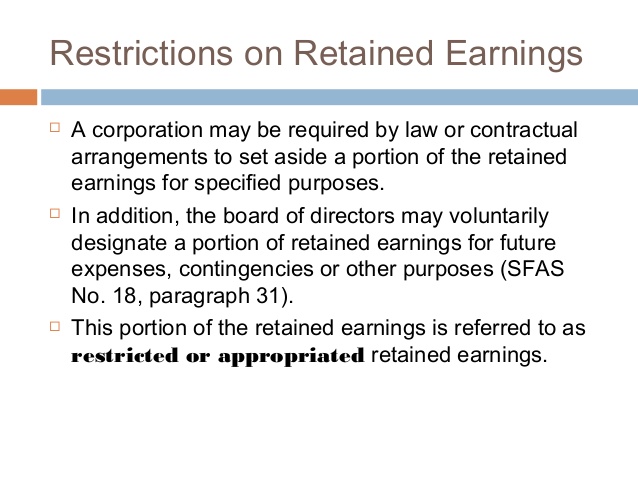 Restricted retained earnings